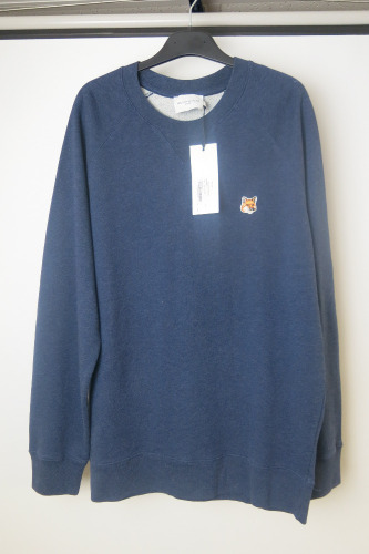 Maison Kitsune Paris Navy Sweatshirt, Size XL. RRP &pound;160.