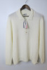 Margano Cream Wool & Lana Knitted Longsleeve Polo, Size 52. RRP &pound;240.