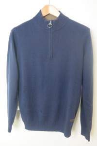 Barbour International Kelson Half Zip Navy Knitted Jumper, Size S, RRP &pound;99.99.