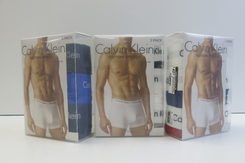 3 x Assorted 3pcs Packs of Calvin Klein Cotton Stretch Classic Fit Trunks. Size M. RRP &pound;42 each.
