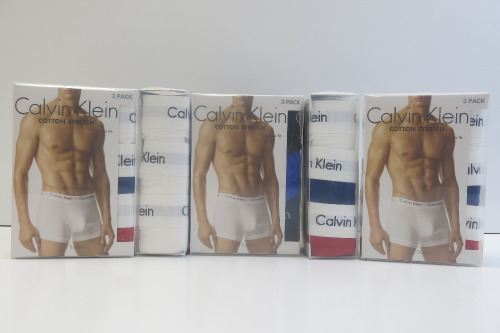 5 x Assorted 3pcs Packs of Calvin Klein Cotton Stretch Classic Fit Trunks. Size L. RRP &pound;42 each.