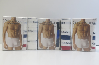 5 x Assorted 3pcs Packs of Calvin Klein Cotton Stretch Classic Fit Trunks. Size L. RRP &pound;42 each.