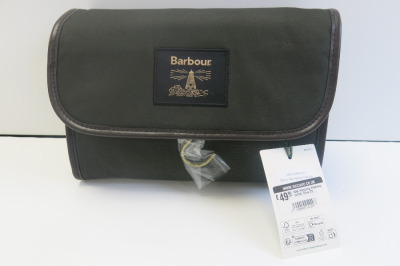 Barbour Wax Hanging Washbag, RRP &pound;49.95.