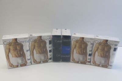 5 x Assorted 3pcs Packs of Calvin Klein Cotton Stretch Classic Fit Trunks. Size M. RRP &pound;42 each.
