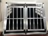 Extra Large Aluminium Dog Cage/Pet Kennel Transport Carrier with Twin Door & Removable Partition. Size (H)70cm x (W)92cm x (D)90cm