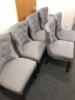 6 x Button Back Silver Stud Grey Upholstered Dining Chair. Size 92 x 60cm - 3