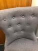 6 x Button Back Silver Stud Grey Upholstered Dining Chair. Size 92 x 60cm - 4