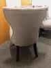 6 x Button Back Silver Stud Grey Upholstered Dining Chair. Size 92 x 60cm - 5