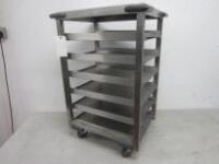 6 Rack Mobile Stainless Steel Trolley with 9 Aluminium Trays. Size H85cm x W45cm x D57cm