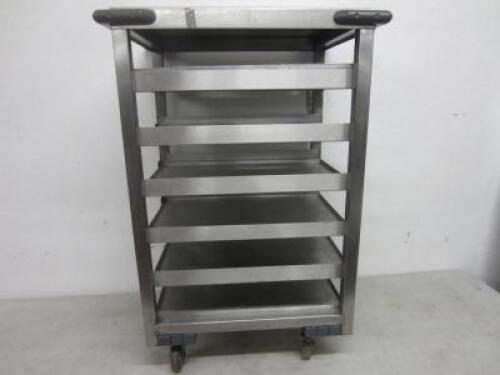 6 Rack Mobile Stainless Steel Trolley with 9 Aluminium Trays. Size H85cm x W45cm x D57cm