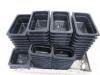 Lot Consisting of Vogue Plastic Bain Marie Insert to Include: 47 x GN 1/4-100, 3 x GN 1/6, 17 x GN1/9-100 - 2