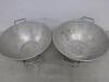 2 x Large 43cm Diameter Metal Colanders - 2