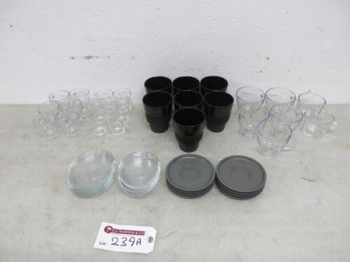 Assorted Quantity of Glass & China Nespresso Coffee Cups & Saucers (As Viewed & Pictured)