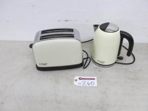 Russell Hobbs Kitchen Set to Include: 2 Slice Toaster, Model 23334 & Electric Kettle, Model 20415