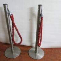 2 x Crowd Control Barrier with Red Twist Rope