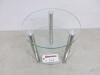 Round Coffee Table with 2 Glass Shelves on Chrome Legs. Size H40cm x D40cm - 2