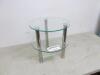 Round Coffee Table with 2 Glass Shelves on Chrome Legs. Size H40cm x D40cm - 3