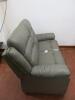 2 Seater Winged Grey Leather Sofa. Size H100cm x D85cm x W150cm - 5