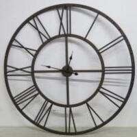 Vintage Large Metal Wall Clock. Size (Dia) 114cm