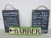 Lot to Include Wooden Barbers Sign & 2 x Slate Plaques - 2