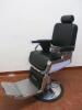 REM Emperor Pump Up & Reclining Barbers Chair in Black Faux Leather with Fold Out Foot Rest. - 11