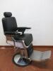 REM Emperor Pump Up & Reclining Barbers Chair in Black Faux Leather with Fold Out Foot Rest. - 12