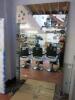 Large 7ft x 4ft Freestanding Mirror with Wood Backing (Not Attached). Stickers As Viewed. NOTE: Chip and crack to base.