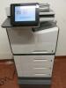HP PageWide Enterprise Color Flow MFP586 Printer, Model G1W41A, S/n CN65J6K01L, With 3 Additional Trays on Portable Stand