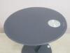 Round Angled Grey Glass Side/Coffee Table on Chrome Stand. Size H43cm x Dia 38cm - 3