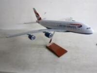Display Diecast Model of a British Airways Airbus Airplane on Stand. Size 80cm Wingspan x 70cm Fuselage