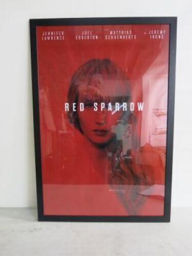 Promotional Film Poster of "Red Sparrow". Wood Frame with Perspex Front, 96cm x 65cm