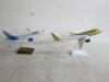 2 x Smaller Model Airplanes, Gulfair & Bombadier (Note: missing tail wing on each). Size 35cm Wingspan x 34cm Fuselage - 3
