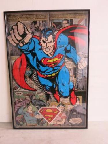 Promotional Popart Poster of "Superman". Plastic Frame with Perspex, 93cm x 62cm