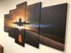 5 x Canvas Wall Arts of an Airplane & Runway at Sunset. Overall Size H100cm x W200cm - 3