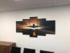 5 x Canvas Wall Arts of an Airplane & Runway at Sunset. Overall Size H100cm x W200cm - 4