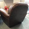 Brown Leather Armchair. Size (H)80cm x (W)85cm x (D)85cm - 4