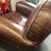 Brown Leather Armchair. Size (H)80cm x (W)85cm x (D)85cm - 5