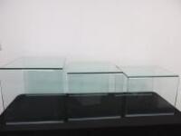 Dwell Nest of 3 Bent Glass Side Tables. Size H50cm x W60 x D50
