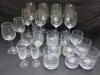 24 x Pieces of Assorted Table Glassware to Include: Tumblers, Cognac, Sherry & Wine Glasses
