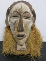 African Hand Carved Wooden Wall Hung Mask. Size H42cm