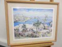 C.Holding, Waterlot Southampton Bermuda, Framed, Glazed & Mounted Print, Size 17 x 21.5"