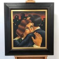 Graham McKean (1962-) 'The Embrace', Oil on Canvas, Signed, Framed. Size 20 x 18in