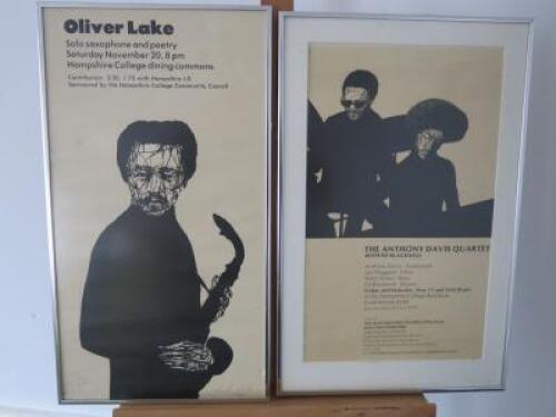 2 x Framed & Glazed Jazz Posters to Include: Oliver Lake & Anthony Davis Quartet with Ed Blackwell. Size 22 x 12in