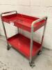 Mobile 2 Shelf Red Trolley - 2
