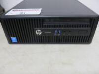 HP Prodesk 400 G2.5 Small Form Factor Business PC. Running Windows 7 Pro. Intel Core i7-4790S, CPU @ 3.2GHz, 4GB RAM, 103GB HDD.