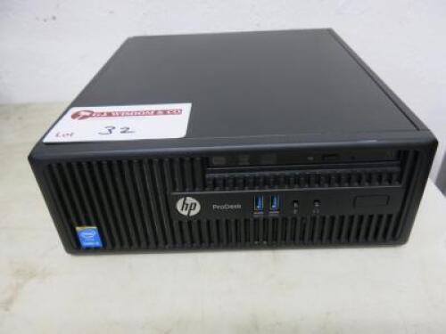 31 HP Prodesk 400 G2.5 Small Form Factor Business PC. Running Windows 7 Pro. Intel Core i5 4590S, CPU @ 3.0GHz, 4GB RAM, 104GB HDD.