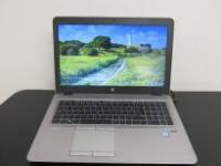 HP EliteBook 850 G3 Notebook PC, 15.5", Model 850G3. Running Windows 10 Pro. Intel Core i7-6500U CPU @ 2.5Ghz, 8GB RAM. 235GB HDD. NOTE: requires power supply.