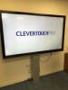 CLEVERTOUCH PRO 75" Interactive LED Display, Model T-Series 75", S/n C75SCVV069A. Comes with Remote Control, 3 Clevertouch Magnetic Pens & Conen Mounts Motorised Height Adjustable TV Stand with Metal Base, Model SCETA/SCETTA. - 2