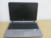 HP ProBook 450 G2 Laptop. Running Windows 10 Pro. Intel Core i3-4030, CPU @ 1.90Ghz, 8GB RAM, 3450GB HDD. Comes with Power Supply