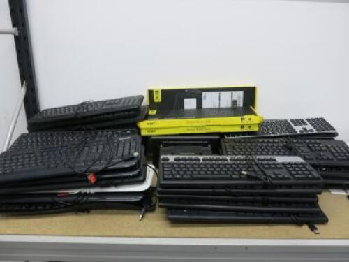 Quantity of IT Accessories to Include: 8 x Assorted Wireless Keyboards, 38 x Assorted Wired Keyboards, 3 x Boxed New Keyboards, 9 x Wired Mouse, 4 x Wireless Mouse & 2 x HP Lap Top Docking Stations